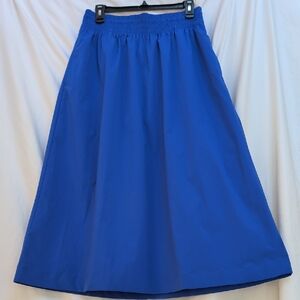 Athleta Mid Rise Midi Poplin Skirt